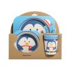 Baby Dish Tableware Set Cartoon Fork Feeding Dishes for Kids Utensils Natural Bamboo Fiber Bowl With Cup Spoon Plate