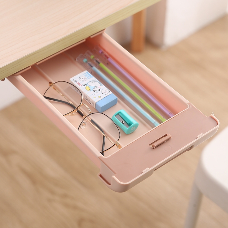 Under The Desk Drawer Type Storage Box Office Desktop Hidden Storage Box Student Stationery Box