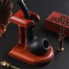 Solid Wood Pipe Rack Seat Single Pipe Pipe Display Stand Retro Removable Red Sandalwood Pipe Rack Holder
