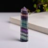 Natural Rough Stone Hexagonal Crystal Column Colorful Fluorite Column Ornaments