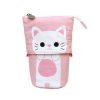 Corduroy Retractable Drop-Down Pencil Case Student Stationery Storage Bag