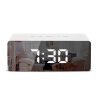 LED Mirror Alarm Clock Digital Snooze Table Clock Electronic Time Temperature Large Display with Wake Up Light