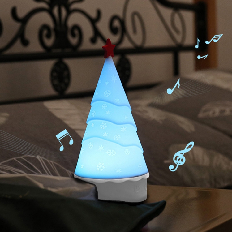 Silicone Night Light Christmas Tree with Music Holiday Decorative Lamp