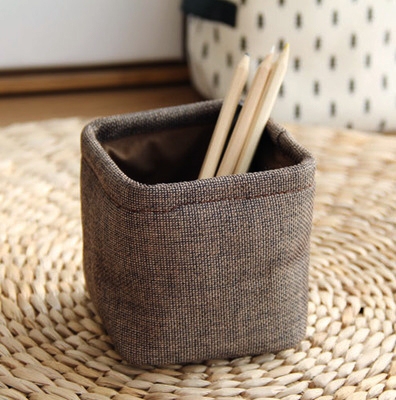 Mini Small Linen Pen Holder Desktop Cloth Simple Stationery Holders