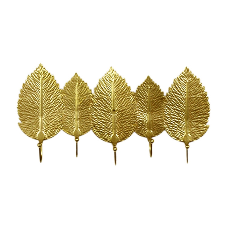 Golden Leaf Hooks Perforated Coat Hooks