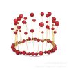 2 PCS Seaweed Tassel Pearl Crown Baking Cake Decoration