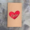 Retro Kraft Paper Hollowed Love Greeting Card Valentine Day Message Card