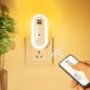 Remote Control Timer Dimming Night Light Bedroom Socket LED Wall Light, CN Plug