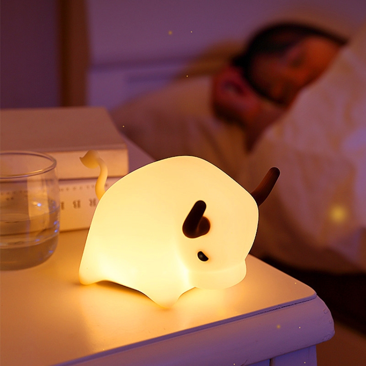 BD-NL-11 Cow Silicone Lamp USB Dimming Night Light Children Bedside Timing Sleeping Light