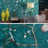 3D StereoRetro Self-Adhesive Non-Woven Wallpaper Pastoral Flower Bedroom Living Room TV Background Wall Sticker