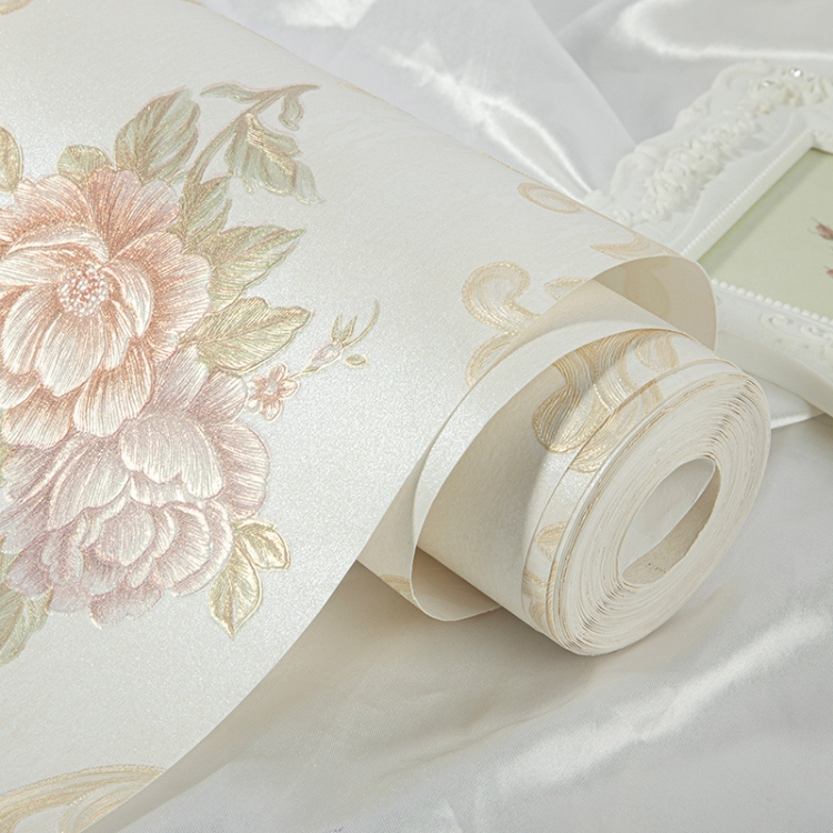 3D Pastoral Style Wallpaper Bedroom Living Room Non-Woven Fabric Self-Adhesive Wall Sticker