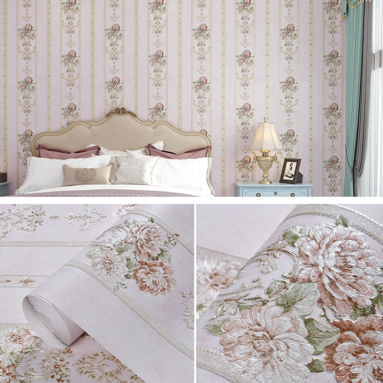 Modern Minimalist 3D Stereo Flower Self-Adhesive Wallpaper Bedroom Living Room TV Background Wall Wide Strip Wallpaper