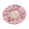 Lovely Thick Women Satin Colorful Double Waterproof Hair Cover Bathing Cap