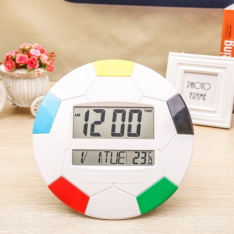 3888 Calendar Electronic Wall Clock LCD Round Wall Clock