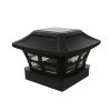 4 inch Outdoor Solar Column Lamp White + Warm White Light Garden Lamp