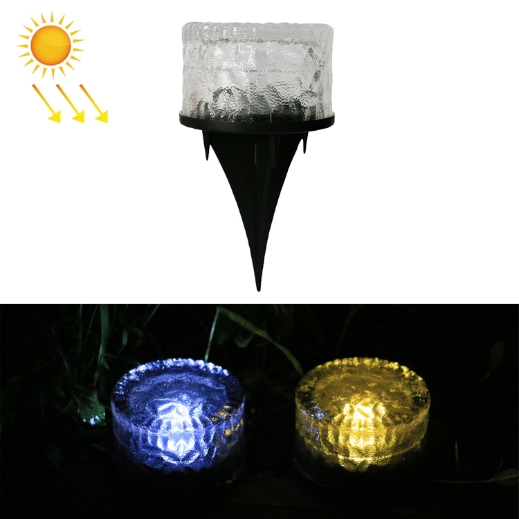 Outdoor Solar Buried Lamp Round Glass Floor Street Light Garden Ice Brick Waterproof Lamp