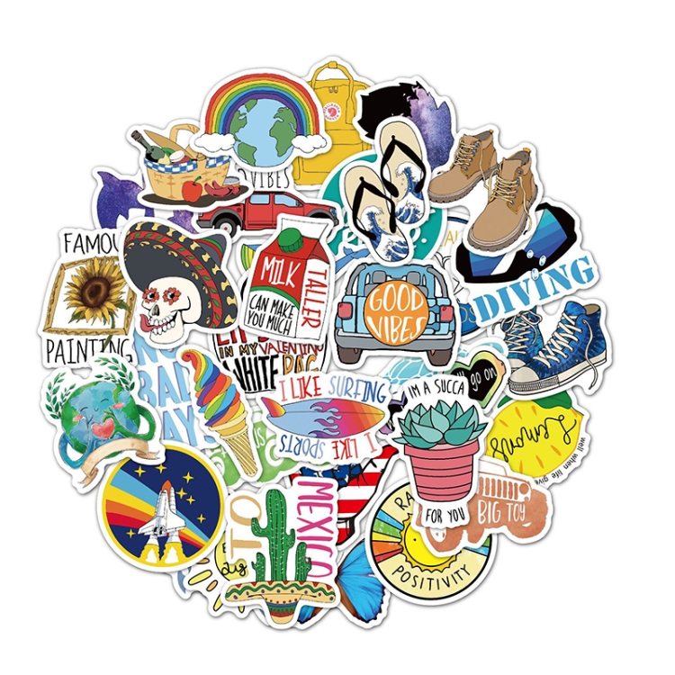 Waterproof Trolley Case Water Cup Graffiti Sticker