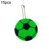 15 PCS Football Style PVC Reflective Keychain Student Schoolbag Night Reflective Pendant Random Colour Delivery