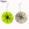10 PCS Spider Web Type Reflective Waterproof Pendant For Night Riding Student Schoolbag Pendant Random Colour Delivery