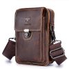 BUFF CAPTAIN 075 Men Belt Mobile Phone Waist Bag First-Layer Cowhide Multi-Function Diagonal Bag