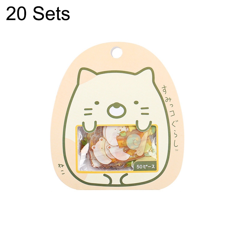 10 Sets Cartoon Transparent PVC Sticker Pack Diary And Notebook Decoration Stickers