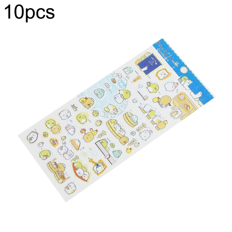 10pcs RBJLT Corner Plane Stickers Account Diary Decoration Hot Stamping Cartoon Stickers