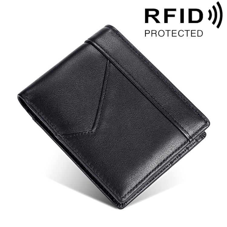 Stitching Leather Men Wallet RFID Anti-Theft Wallet
