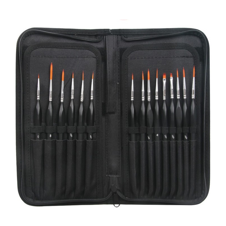 15 PCS/Set Hook Line Pen Brush Set Nylon Watercolor Oil Tip/Elbow Pen