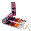 12 Holes Red Rose CanvasPen Curtain Pen Roller Bag Sketch Color Stationery Pencil Box