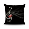 Piano Note Digital Printed Linen Pillowcase Without Pillow Core