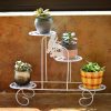 Mini Wrought Iron Multi-function Flower Pot Flower Stand for Office Desktop Sill Balcony