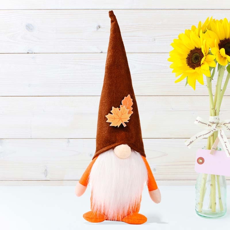 Pumpkin Maple Leaf No Face Standing Doll Decoration Shopping Mall Home Thanksgiving Halloween Decoration