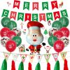 Christmas Pull Flag Aluminum Film Balloon Window Party Decoration Balloons Set