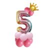 T2001 Birthday Gradient Digital Crown Aluminum Film Balloon Set