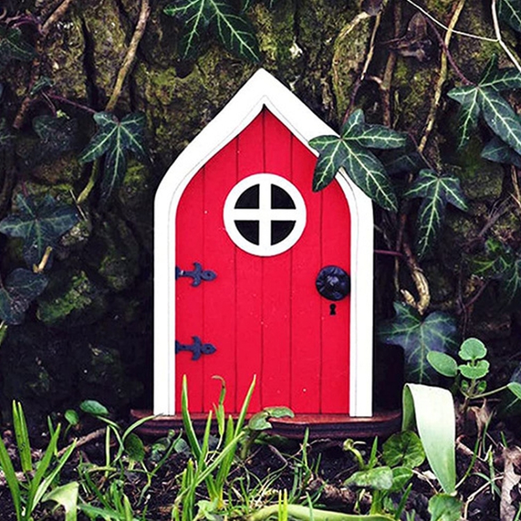 Courtyard Wooden Miniature Fairy Dwarf Door Tree Decoration