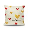 2 PCS Love Linen Pillowcase Car Sofa Cushion, Without Pillow Core