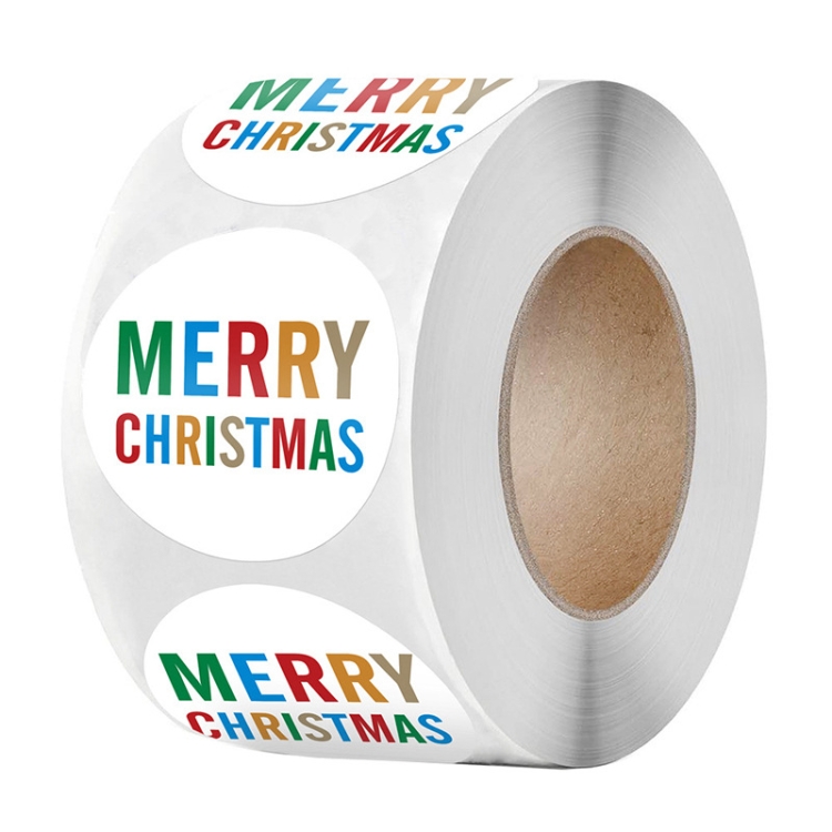 LG-210730-38-005 Christmas Sticker Gift Tags In Rolls With Colorful Letters