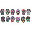 1 Sets Children Colorful Skull Head Halloween Scratch Painting DIY Ornaments Flower Skull Sticker