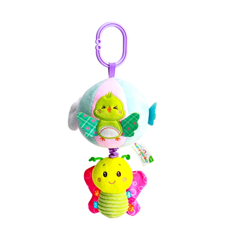 Three-dimensional Animal Baby Music Pull Bell Cloth Ball Bed Hanging Toy Baby Comfort Plush Bed Bell