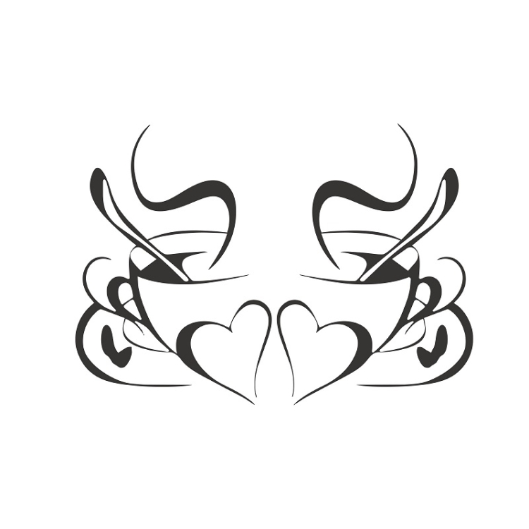 3 PCS KS199 Bedroom Living Room Decoration Love Coffee Cup Wall Sticker