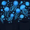 Cartoon Jellyfish Blue Light Stickers Kids Room Decoration Luminous Stickers