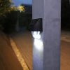 2 PCS Outdoor Solar Mirror Wall Light Garden Decoration