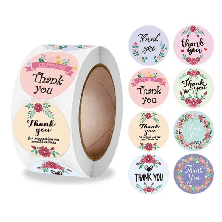 Floral Thank You Sticker Envelope Sealing Sticker