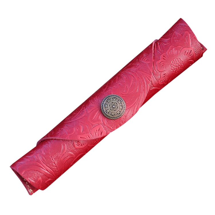 W-T24 Literary Retro Leather Roller Blind Pencil Case