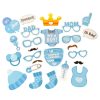 3 Sets Baby Birthday Party Gender Reveal Stickers Photo Props