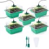 5 Set Plant Seed Starter Trays Kit,Seedling Tray Starter With Grow Light