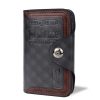 Menbense Short Fashion Leisure Magnetic Buckle Large Capacity 3 Fold Male Wallet