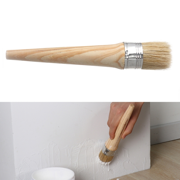 Round Head Long Handle Paintbrush Bristle Wood Handle Brush