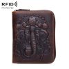 RFID Leather Organ Card Holder Large Capacity Passport Holder