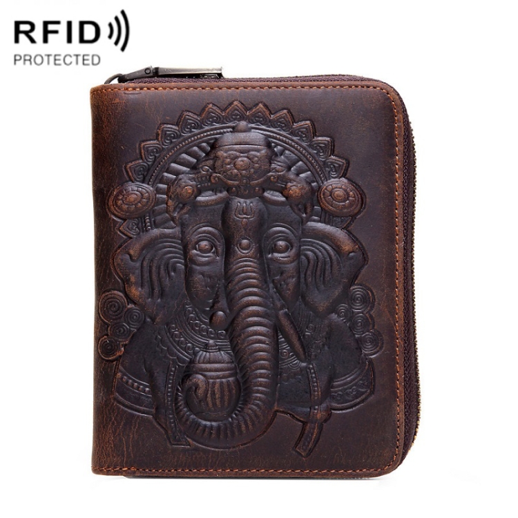 RFID Leather Organ Card Holder Large Capacity Passport Holder